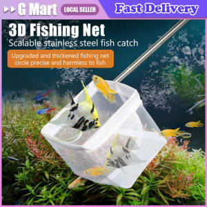 Fish Tank Retractable Fishing Net High-Capacity Cleaning Thickened Handle Large Mesh Surface S-L for Aquarium Tank Clean Tool