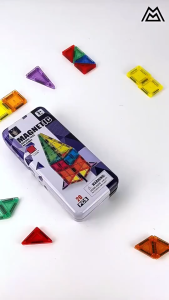 [SG Ready Stock] Colourful Mini Magnetic Tiles Set  26pcs/ 36pcs/ 42pcs / 56pcs Magnetic Building Tiles Iron box packaging