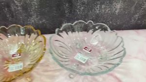 Đĩa thủy tinh đựng trái cây đĩa hoa quả 3 chân