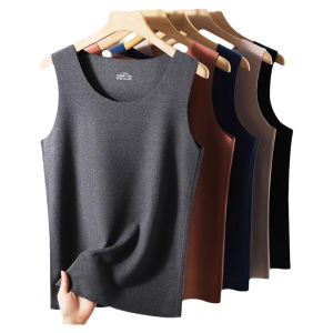 Mens Thermal Thickened Fleece Vest Seamless Base Layer Shirt Autumn Winter Warmth Generation Elastic Inner Wear Base Shirt