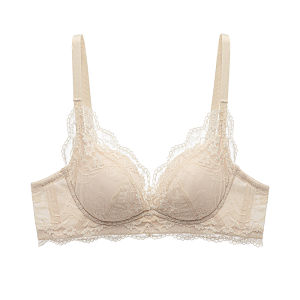 MiiOW | เสื้อชั้นในลูกไม้เซ็กซี่สำหรับผู้หญิง ทรงเกาะอก เอวกลาง หน้าอกเล็ก กระชับสัดส่วน ป้องกันการหย่อนคล้อย ดูดซับแรงกระแทกได้ดี เสื้อชั้นในแบบไร้โครง