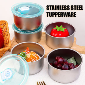 304 Stainless Steel Food Storage Box Container Antibacterial Refrigerator Fresh-keeping Box with Lid Microwave Bento Lunch Box