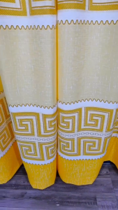 CURTAIN Luxurious Greek Key Embroidery Hotel-Style Blackout Curtains Kurtina semi-blackout