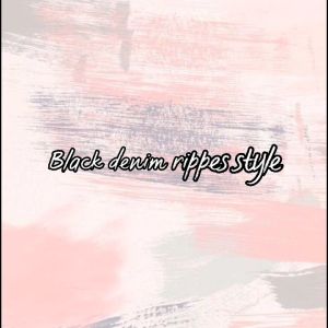 Black Ripped Denim Rebellion Pelana Panjang Jeans Sobek