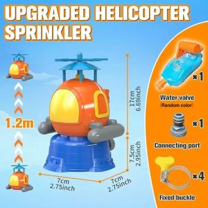 Helicopter Water Jet Spray Kids Toys One Key Launch Outdoor Sprinkler Toy Lawn Water Swimming Pool Playing Boys Girl Sports Game