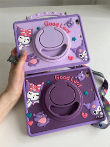 Cho Honor Pad X7 8.7 inch 2025 trẻ em máy tính bảng dễ thương kuromi tay cầm Silicone 360 ° vỏ Giá xoay Bìa rãnh để bút