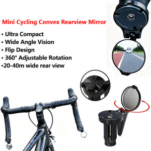 Ultra Compact Cycling Convex Mirror - 360° Adjustable Wide Angle Rearview Mirror for Handlebars Lightweight Flip Design