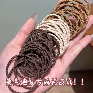 50pcs/Pack Ins Coffee Elastic Hair Tie Ponytail Rubber Band Baby Kids Hair Rope Headband
