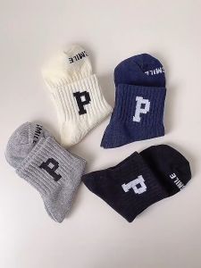 SINRANSINYA丨Người Đàn Ông Và Phụ Nữ Của tất hài ống ngắn Nhật Bản mùa hè Thời Trang Thư Thể Thao Giản Dị Vớ Vài thấm mồ hôi Cotton Comfort Vớ