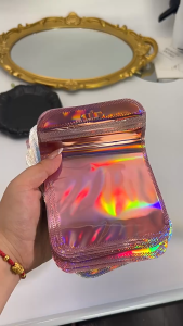 COMBO 10 TÚI ZIP ĐÓNG GÓI TRANG SỨC BÔNG TAI VÒNG TAY CÓ LỖ TREO MÀU HỒNG RAINBOW TÚI ZIP ĐỰNG PHỤ KIỆN TRANG SỨC TÚI