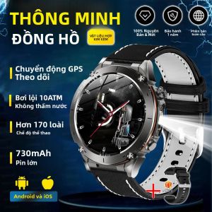 Đồng Hồ Thông Minh GPS Quân Sự Mới Màn Hình AMOLED 1.43 Inch Chống Nước 10ATM Tích Hợp La Bàn GNSS Theo Dõi Thể Thao Ngoài Trời Dành Cho Nam