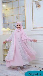 GAMIS ANAK ANNASYA KIDS SERIES LUCU ADEM SET OUTER CARDIGAN PASHMINA