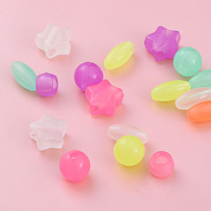 Trái Tim ngôi sao dạ quang Hình Bầu Dục Vòng hạt bằng acrylic phát sáng trong bóng tối hạt đệm rời Cho đồ trang sức thủ công làm thủ công Làm Vòng Tay Vòng Cổ Phụ Kiện