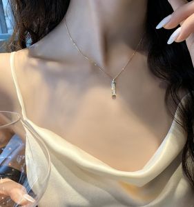 Vòng Cổ Nút Tre Bằng Thép Titan Không Phai Màu Đơn Giản Đa Năng Sang Trọng Thời Trang Thiết Kế Dây Chuyền Xương Đòn Dành Cho Nữ Trang Sức Thời Trang