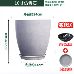 Nordic Style Minimalist Imitation Cement Plastic Extra Large Gallon Basin Ins Style Home Decoration Monstera Deliciosa Bird of Paradise Flowerpot