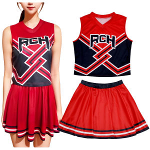 Nữ Cổ Vũ Trang Phục Hóa Trang Bộ Takerlama RCH In Hình Mini Váy Tank Top Halloween Áo Lạ Mắt Bộ Trang Phục