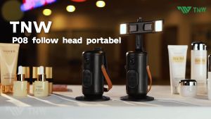 TNW P08 Portable Face Tracking Tripod AI Gimbal Stabilizer Bluetooth Handphone Stabilizer 360°Rotation Multi-functional Selfie Stick Remote Control