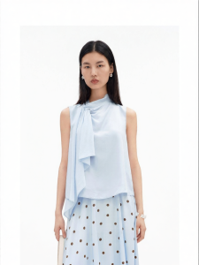 Wing Sleeve Flounce Neck Vest