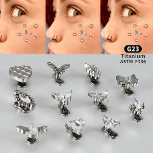 1 Chiếc Khuyên Kim Loại Titan Hình Trái Tim/bướm/lá/giọt Nước Gắn Đá CZ Mariquesa 14g Dùng Cho Xỏ Khuyên Bề Mặt Trang Sức Body