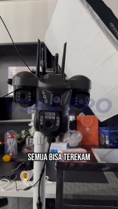 V380 PRO Kamera CCTV dengan Lensa Tiga Kamera CCTV Kartu SIM 4G Wifi Kamera Keamanan Luar Ruangan Tahan Air Audio Dua Arah 360° Monitor Penglihatan Malam Penuh Warna Deteksi Gerak AI