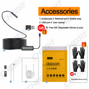 USB Piping Automotive Sewer Inspection Endoscope Camera TypeC For Android Endoscopic Camera Smartphone 1080p 7MM lens  Tools