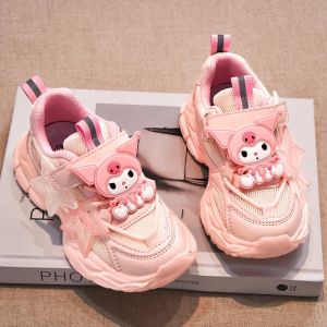 Kuromi Kids Sports Shoes Mesh Breathable Anti-slip Dad Shoes for Boys And Girls in Autumn Season Comfortable All-terrain Rubber Sole