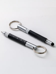 Lost You Metal Black Ribbon Scale Ballpoint Pen Oil Pen Multi-Function Ballpoint Pen Keychain Brush Gift