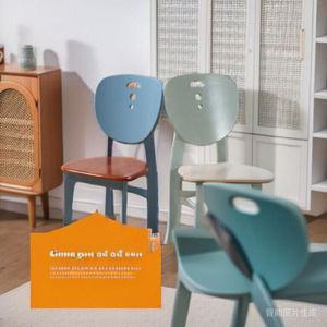 Nordic Style Solid Wood Dining Chair Modern American Style Country Style Log Design Comfortable Household Restaurant White Adult Backrest Chair