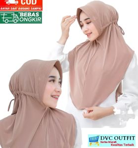 Jilbab Instan Serut Polos Jokowi Adiba & Hijab Instan Jersey