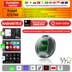 2026 PLAYAIBOX Android 15 Wireless CarPlay Android Auto Ai Box Video Adapter 5G LTE Support MG Youtube/Netflix TF/SD/SIM Card