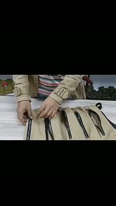 5 Grids Tool Bag Roll Tool Multi-Purpose Tool Repair Tools Wrench Screwdriver Roll Pouch Hanging Tool Zipper Storage Bag Outdoor Tools Holder Holster Tactical Molle Vehicle Panel Fit Universal Car Seat Cover Hanging Bag