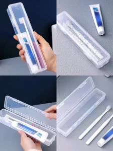 Travel-Friendly Portable Transparent Plastic Toothbrush Case Organizer for Practical Oral Care