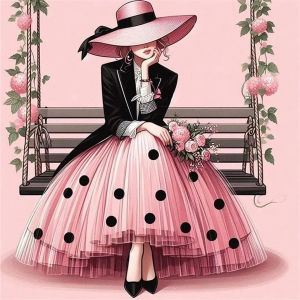HUACAN 11CT Cross Stitch Kit Novelties Woman Portrait Gift Handmade Art Flower Needlework DMC Thread Decorative Paintings
