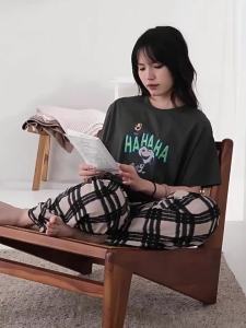 BEIYAN | Summer Short Sleeve Cotton Sleepwear Family Matching Pajamas