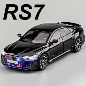 1:24 Scale RS7 A8 Car Model Toy Pull Back Sound Light Alloy Diecast Doors Opened Vehicles Models Miniature Boys Collection Gifts