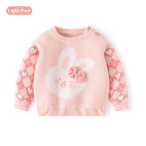 Girl Spring Autumn Long Sleeve Round Neck Rabbit Sweater