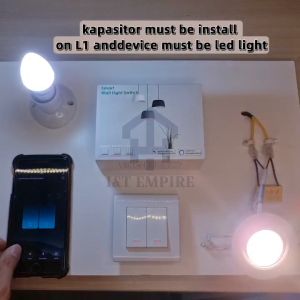 I&T_EMPIRE Tuya Smart Life High-End Wifi  Wall Touch Switch No Neutral Wire Required 1/2/3Gang Smart Switch Works With Google Home