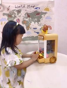 Đồ chơi máy gắp gấu bông cỡ lớn phiên bản mới có đèn nhạc vui nhộn đếm thời gian kèm sẵn 10 thú bông 10 bóng cho bé