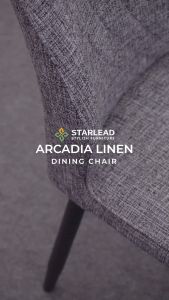 STARLEAD Kursi Makan Kain Arcadia Linen Dining Chair