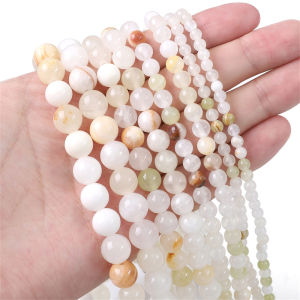 4/6/8/10mm Natural Stone Beads White Green Jade Synthetic Round Loose Spacer Beads For Necklace Bracelet DIY Jewelry Making 15"(38cm)