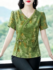 DAIXIANGFEIZI | New Chinese Style Summer T-shirt Oversized V-Neck