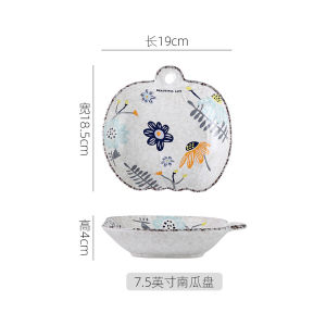 Bát Đĩa Trang Trí Nhà Bếp Phong Cách Nhật Bản Bằng Gốm Sứ Trang Trí Hoa Họa Tiết Dưới Lớp Glaze Bát Đựng Cơm Hai Tai Bát Đựng Súp