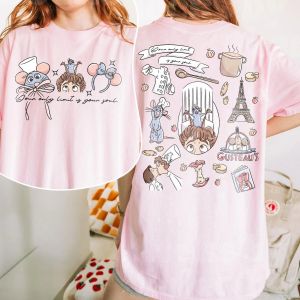 Hot Toys | Adult and Childrens Ratatouille Double-sided Cartoon Print Pure Cotton T-shirt A Must-have for Childhood Food Animation Fans