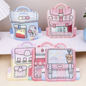 10Pcs Cute Snack Packaging Bag Cartoon Backpack Small Object Storage Pouch Cookies Candy Portable Handbag Xmas New Year Gift Bag Jewelry Packing