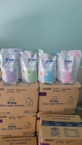 Nước giặt xả quần áo Dnee 2in1Túi nắp vặn 13L Thái Lan chuẩn - Bảo vệ da an toàn cho bé