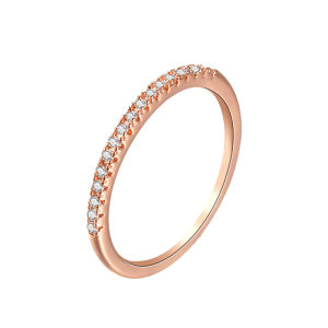 Exquisite Rose Gold Ring with Small Zirconia Diamonds for Women Luxury Lightweight Upscale Feeling Stacked Fashion Ring