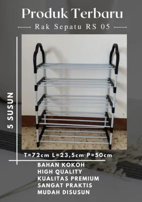 Rak sepatu full stainless steel 3 4 5 susun