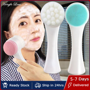 Hengfa Lina 1PCS Face Brush Silica Gel Facial Brush Double Sided Facial Cleanser Blackhead Removing Product Pore Cleaner Exfoliating