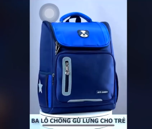Balo Chống Gù Cho Bé Balo Gấu Trẻ Em Cấp 1 SM BABY Chống Gù - Có Phản Quang - Chống Thấm - BH 12 Tháng