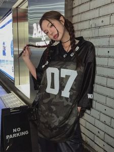 Áo Thun Tay Ngắn Cổ Chữ V Dáng Rộng Mùa Hè Cho Nam Và Nữ Phong Cách Hip Hop Cổ Điển Thường Ngày